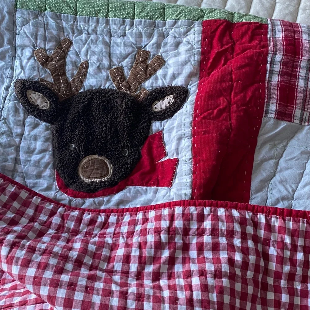 Pottery Barn Kids Red and Green Holiday Quilt